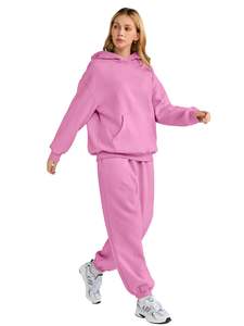 Venta al por mayor de las mujeres de invierno con capucha sólido Praline Color chándal de hombro caído de manga completa de ajuste Regular hecho en Pakistán 2026 - Product Image 3