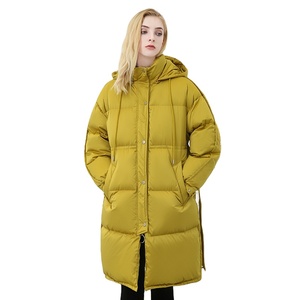 Chaqueta Acolchada con Capucha, Relleno de Poliéster, Informal, Impermeable, Abrigada para Invierno, de Alta Calidad, Larga, para Mujer - Product Image 1