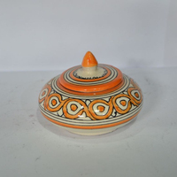 Boîte marocaine, mini boîte en céramique de style fait à la main avec dessin à la main pour la décoration de la maison, poterie et poterie de décoration
