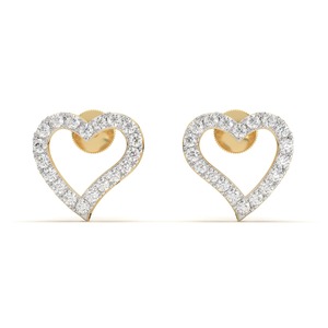 High Demand <b>Hearts</b> Diamond Stud <b>Earrings</b> in Gold or <b>Silver</b> Best Price Everyday Luxury Occasions - Product Image 5
