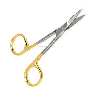 Tijeras Quirúrgicas Multiusos Pequeñas Medivolve de 4.5 Pulgadas, Mango Dorado TC, Acero Inoxidable, Tijeras Manuales de Precisión, CE ISO OEM ODM Venta al por Mayor - Product Image 1