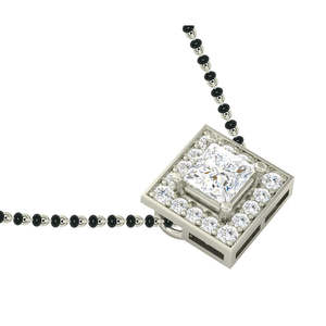 Collar Mangalsutra Geométrico Chapado en Oro sobre Plata, Cadena Étnica Religiosa con Cuentas, Diamantes y Perlas, Regalo para Esposas - Product Image 3