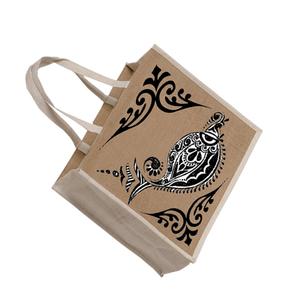 ถุงช้อปปิ้งผ้าปอกระเจาเป็นมิตรกับสิ่งแวดล้อมพิมพ์ลายกำหนดได้เองถุงของขวัญเพื่อนเดินทางที่ทันสมัยผลิตในเบงกอลตะวันตก - Product Image 4