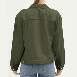 Veste en jean personnalisée de haute qualité pour femmes, logo personnalisé, vêtements décontractés d'hiver avec poches, service OEM, veste en jean - Product Image 2