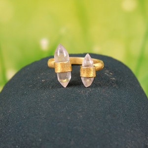 <b>Adjustable</b> Classic 925 <b>Sterling</b> <b>Silver</b> Natural Rose Quartz Gemstone Pencil Shape Women's Wedding & Party <b>Ring</b> - Product Image 3