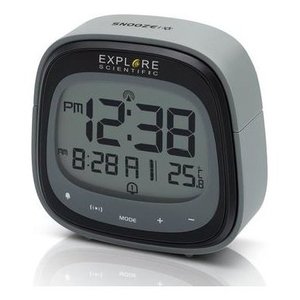 Reloj de Mesa Inteligente Explore Scientific RDC3006, Multifunción, Radiocontrolado, con Alarma, Negro y Gris - Product Image 3