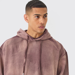 Sweat à capuche personnalisé pour homme, style vintage streetwear, zippé, en coton délavé, épaules tombantes, col à capuche, tricoté, hiver - Product Image 1