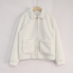 OEM Custom Logo Heavy Polar Sherpa <b>Fleece</b> Oversized Zip up Lined Sherpa Outdoor <b>Jacket</b> - Product Image 6