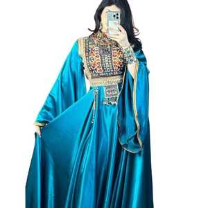 Elegant Traditional Afghan Women's Dress with Intricate Embroidery and Vibrant Color Patterns Afghani Clothing - Product Image 1