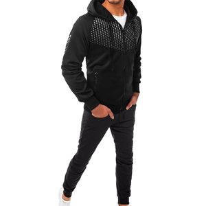 Chándal para hombre, conjuntos de ropa deportiva, chándales informales de primavera y otoño para hombre, sudadera con cremallera de 2 piezas y pantalones de chándal, conjunto de marca, chándal - Product Image 4