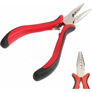 Pinzas para Extensiones de Cabello Obexa, 3 Orificios, Mini, Acero Inoxidable, Agarre Ergonómico, Negro y Rojo, para Instalación y Remoción de Anillos Micro Nano - Product Image 1