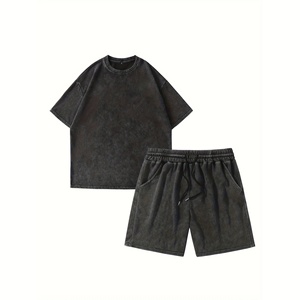 Conjunto de Camiseta y Pantalones Cortos de Verano para Hombre, Diseño Personalizado, Informal, Transpirable, de Algodón, Ropa Deportiva de 2 Piezas para Gimnasio, Fitness y Jogging - Product Image 2