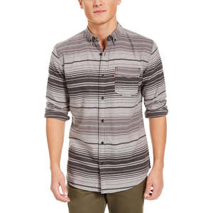 Camicia Casual da Uomo Levi's Avalon a Righe in Flanella Antipiega 100% Cotone con Colletto alla Coreana Taglia Media per la Stagione Autunnale - Product Image 1