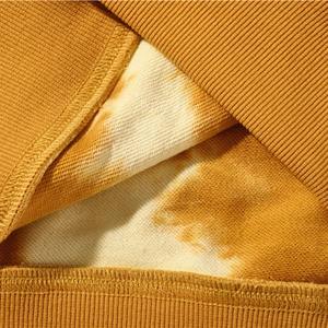 Vente en gros de pulls teintés à logo personnalisé sweats à capuche unisexes 100% coton pour hommes avec motif imprimé teint uni - Product Image 3