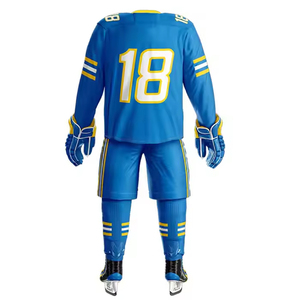 Ropa de hockey sobre hielo de poliéster de alta calidad, servicio OEM de impresión de nombre de equipo personalizado, uniforme deportivo de gran venta - Product Image 2