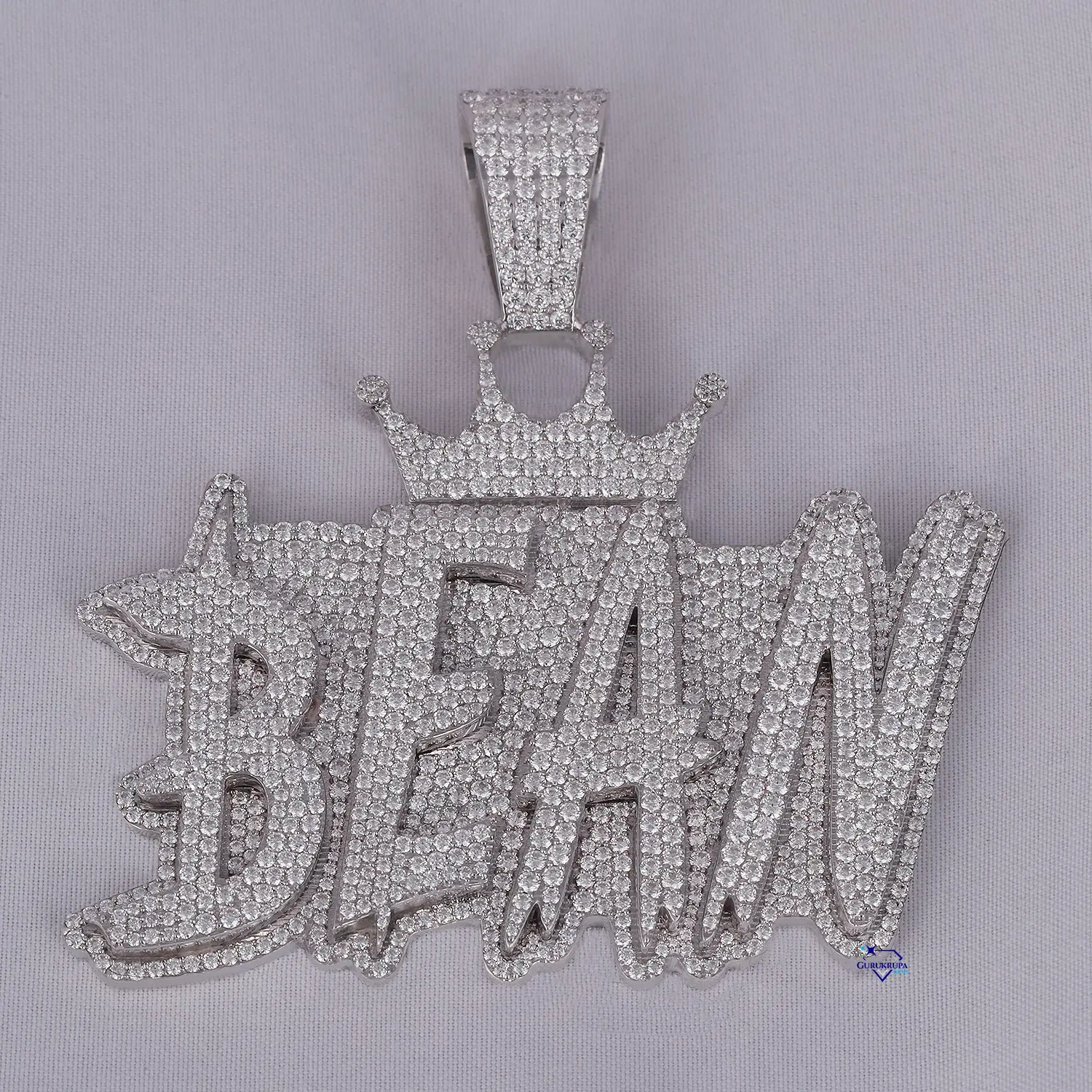 Новейшие Дизайнерские мужские 925 из стерлингового серебра алфавитный бриллиантовый кулон из муассанита сверкающие бриллианты с прозрачностью vvs
