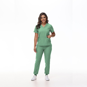 Venta caliente de poliéster suave Hospital Doctor Wear ropa lavable enfermera Scrub Set para mujeres enfermería Scrub uniformes - Product Image 4