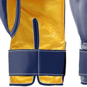 Gants de boxe professionnels en cuir doré marine avec fermeture velcro au poignet, pour l'entraînement et le sparring, pour hommes et femmes - Product Image 5
