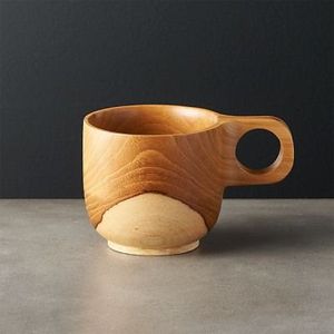 100% tasse en bois naturel pour bière et barware et dessus de table avec poignée tasse à bière tasse à café à boire à la main - Product Image 3