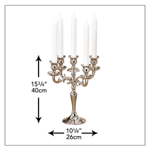 Bougeoir en aluminium à 5 bras argenté, candélabre, centre de table pour événements de mariage, pot à bougie unique à prix raisonnable - Product Image 3