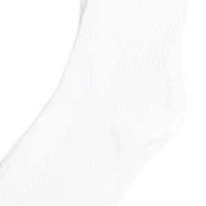 <b>Men</b> Crew <b>Socks</b> White 2 Pair Pack Cotton Blend Ribbed <b>Sports</b> <b>Socks</b> with Embroidered Logo Comfortable Fit - Product Image 6