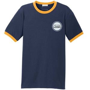 Camiseta de cuello redondo de manga corta regular de algodón con bordado personalizado para hombre - Product Image 5