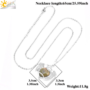 CSJA Amuletos de Joyería de Moda Ojo de Tigre Cuarzo Rosa Amatistas Dragón Corazón Piedra Natural Real Colgante Cristales Collares H289 - Product Image 6