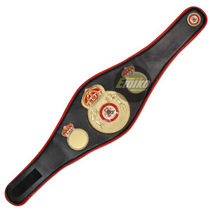 Ceinture de championnat de l'Association mondiale de boxe WBA, plaques centrales en alliage de laiton plaqué or sur une sangle en cuir noir, ceintures personnalisées - Product Image 4