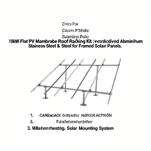 Kit de Soporte para Paneles Solares de Membrana Plana de 18kW - Aluminio Anodizado, Acero Inoxidable y Acero para Paneles Solares con Marco - Product Image 2