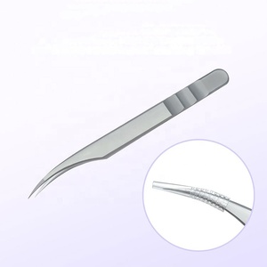 Premium Quality Stainless Steel Ultra Fine Curved Tip Tweezers Precision Lash Extension Volume Application Tool - Product Image 1