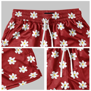 2025 Custom Men's Gym Polyester Shorts High Quality Sublimation Printed Sunflower Pattern Double <b>Layer</b> Mesh High Quality Men's - Product Image 5
