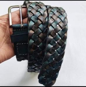 Lightweight Men's and Women's Leather <b>Belts</b> with <b>Knitted</b> Design Brass Buckle Smart Equestrian Clothing - Product Image 6