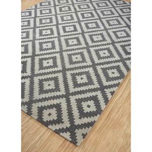 Tapis en laine et viscose gris et noir tufté à la main, motif géométrique pour chambre d'adolescent, forme rectangulaire, épaisseur 10 mm, Tra-14603 - Product Image 2