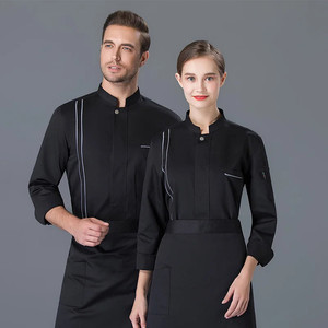 Uniformes de cocina personalizados, chaqueta de Chef, abrigo de Chef, camisas, camarera, uniforme de camarero transpirable Unisex - Product Image 2