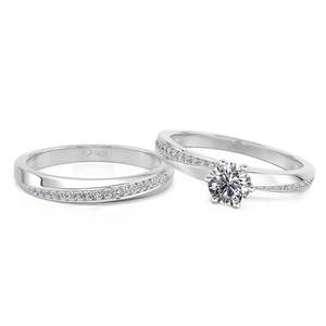 Anillo de Compromiso de Plata de Ley Jeulia con Diseño Trenzado y Brillantes para Pareja - Product Image 2