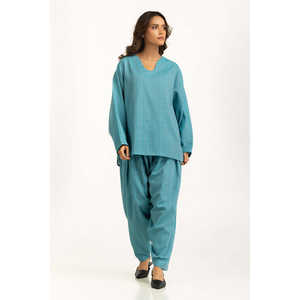 Conjunto de Pantalones Cortos de 2 Piezas en Tela Rib Teñida Dobby, Modelo IPST-55047, Estilo Casual para Verano, Tallas XS a 3XL - Product Image 6