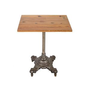 Creative Iron Base Coffee <b>Bar</b> Table With Reclaimed <b>Wood</b> Top Vintage Designer Round Pedestal Side Table <b>For</b> Cafe And <b>Garden</b> Usage - Product Image 2