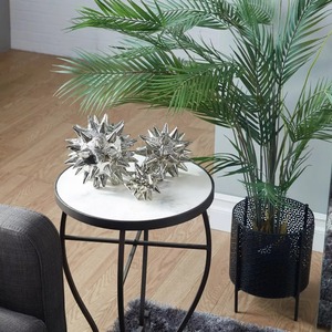 Escultura geométrica de cerámica con pinchos, Color dorado, acabado, mesa de lujo, acentos decorativos, decoración del hogar, artículo ligero - Product Image 2