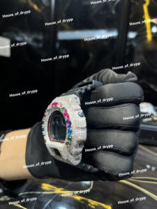 Montre numérique Iced Out avec lunette en diamants Moissanite VVS, résistante aux chocs, affichage argenté, montre de mode pour homme - Product Image 2