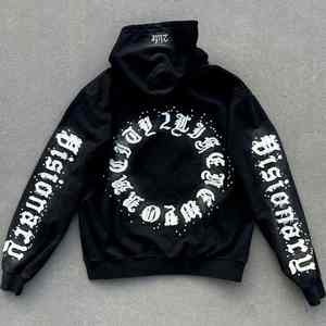 Sudaderas con Capucha 100% Algodón para Hombre, Ropa Urbana Gruesa, Logotipo Personalizado Bordado, Lavado Ácido, Impresión 3D, Sudaderas Francesas - Product Image 2