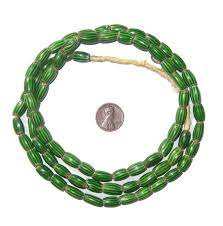 Perles de verre au chalumeau à chevron vert africain de qualité supérieure pour la fabrication de bijoux et les projets de bricolage en cristal - Product Image 3