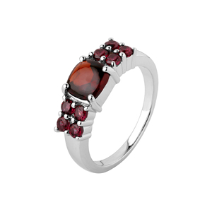 Anillo Solitario de Granate Natural para Mujer Shah Gems, Plata de Ley 925, Estilo Geométrico Delicado, Corte Platino, para Uso Diario - Product Image 5