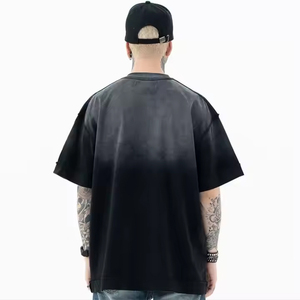 Camiseta transpirable ecológica de algodón 100% de punto de gran tamaño para hombre de alta calidad diseño de impresión personalizado al por mayor - Product Image 3