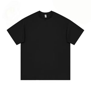 T-shirt pour homme 100% coton avec logo personnalisé design de luxe de qualité côtelée col rond oversize épaules tombantes Streetwear T-shirt vierge pour homme - Product Image 3