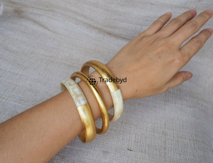 กำไลแตรที่มีคุณภาพระดับพรีเมี่ยมที่สง่างามทำด้วยมือเครื่องประดับแฟชั่น unisex ธรรมชาติที่มีการออกแบบที่มีน้ำหนักเบาของขวัญ tradebyd - Product Image 3