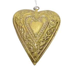 Último juego decorativo de 2 corazón colgante de metal plateado con brillo para el hogar y la decoración de Navidad personalizado hecho a mano - Product Image 2