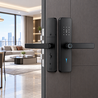 Serrure intelligente biométrique WiFi Tuya pour portes en verre/aluminium/bois/acier, capacité de 50 empreintes digitales et 100 mots de passe, modèle H05
