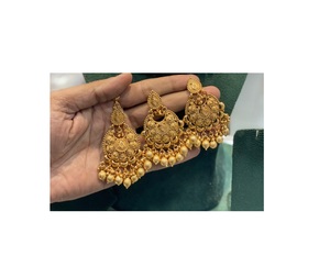 Trendy Premium Quality Brass <b>Gold</b> Plated <b>Necklace</b> <b>Set</b> with <b>Earrings</b> Tikka Wedding Party Festival Wear Collection Women - Product Image 2