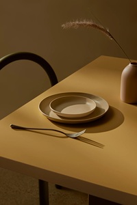 Assiette à dîner en céramique ivoire, bord fin, finition brillante, design résistant aux éclats, idéale pour le service du dîner et les tables contemporaines - Product Image 3