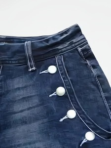 Pantalones cortos informales con estilo Premium para mujer, pantalones vaqueros lavados de nuevo Color para mujer, pantalones cortos vaqueros de algodón 100% de alta calidad - Product Image 5